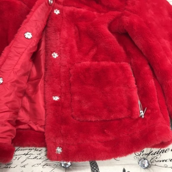 Jou Jou Faux-Fur Front Zipper Pockets Jacket - Picture 4 of 8